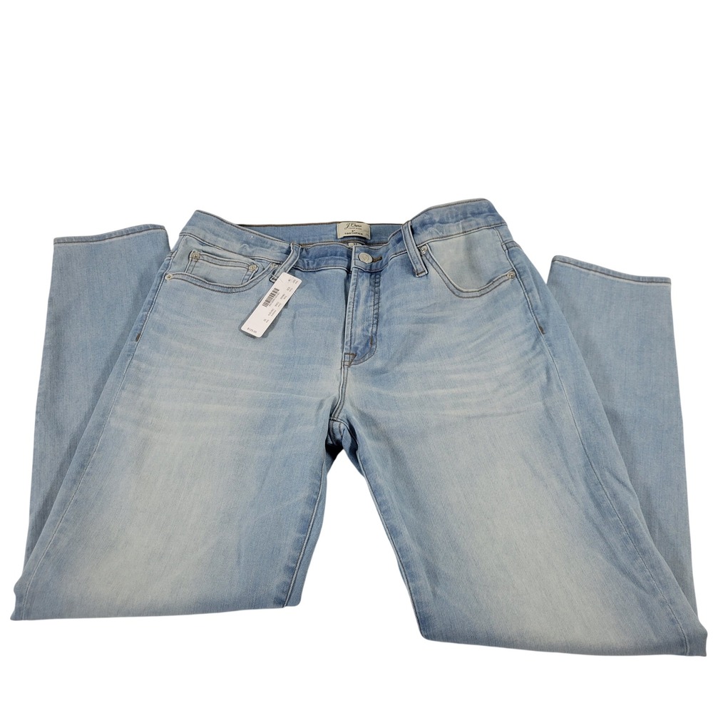 J.Crew 8" Toothpick Skinny Jeans Light Wash Denim Size 32 H6443 CWA